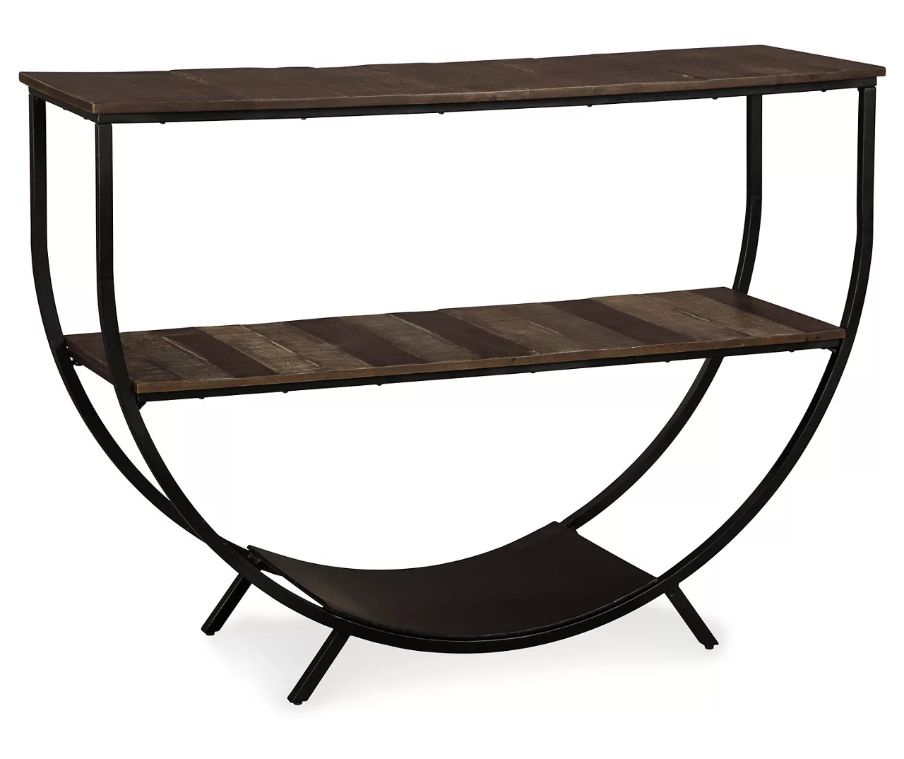 Lamoney Gray, White & Brown Slat Console Table