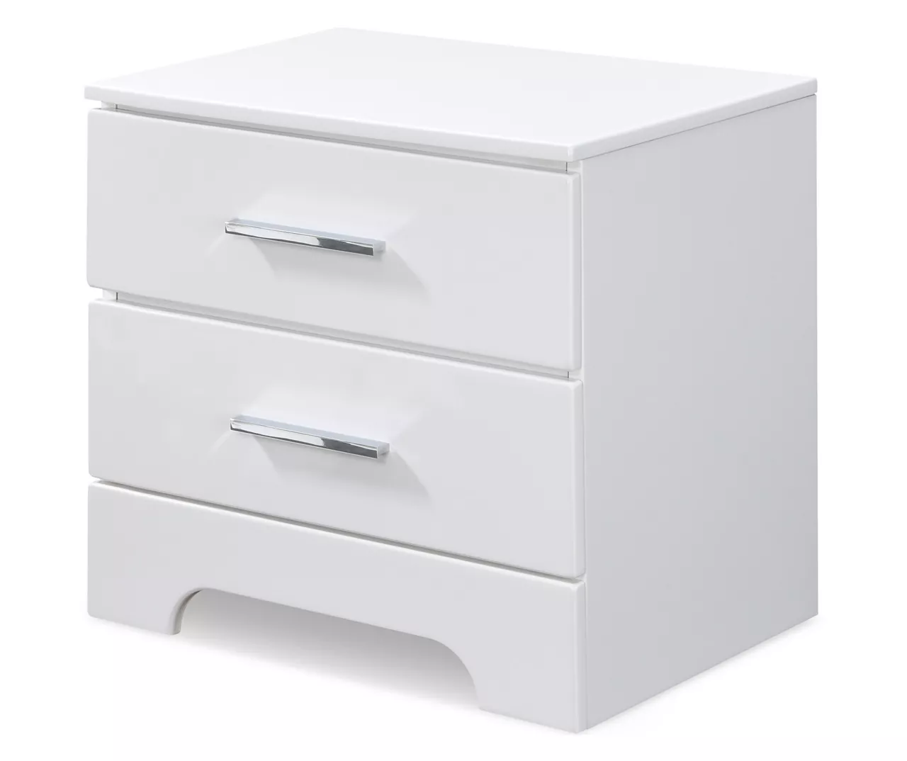 White Hudson 2-Drawer Wood Nightstand - Image 2