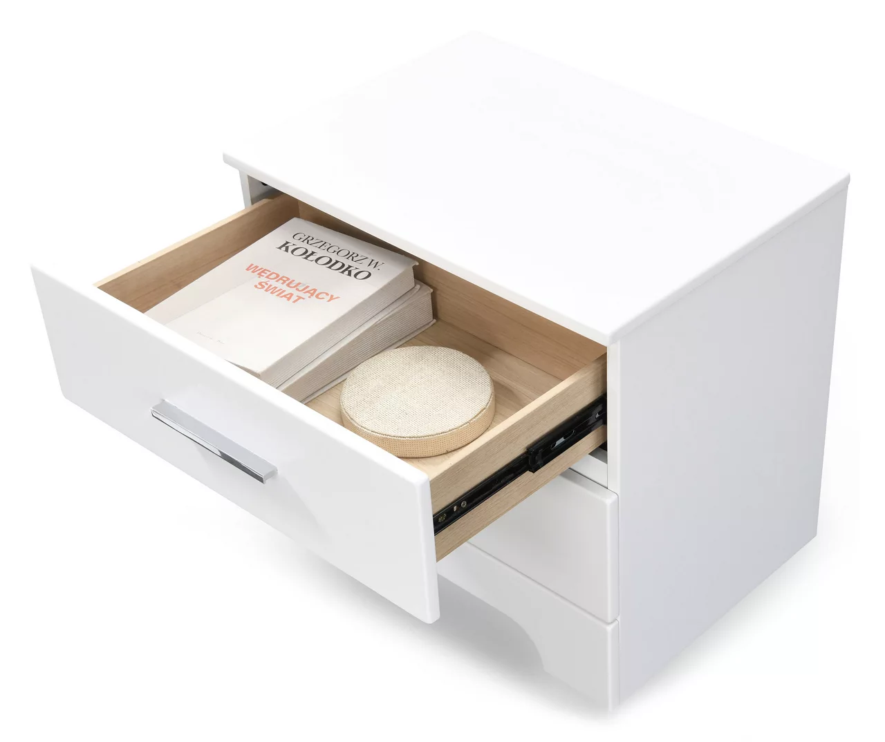 White Hudson 2-Drawer Wood Nightstand - Image 5