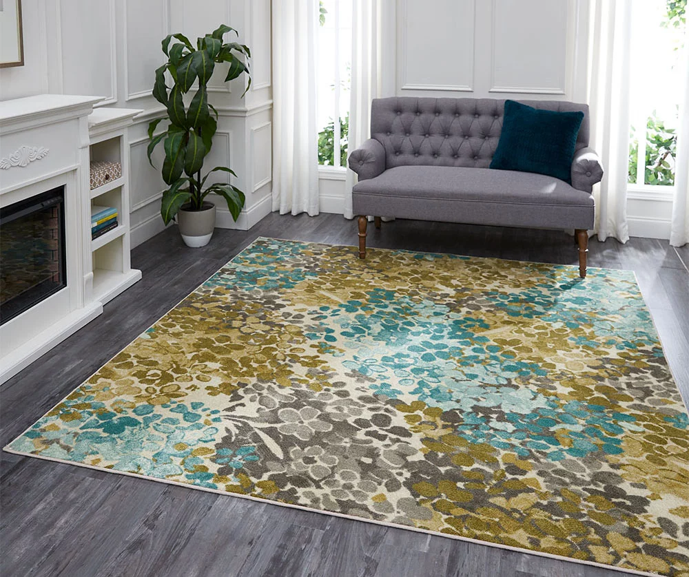 Radiance Aqua Floral Area Rug, (5' X 7') - Image 2