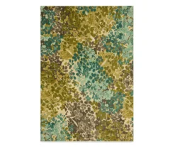 Radiance Aqua Floral Area Rug, (5' X 7')