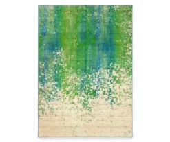 My Magic Carpet Hazel Chevron Teal Washable Area Rug, (5' X 7')