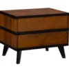 Manhattan Walnut 2-Drawer Mid-Century Wood Nightstand