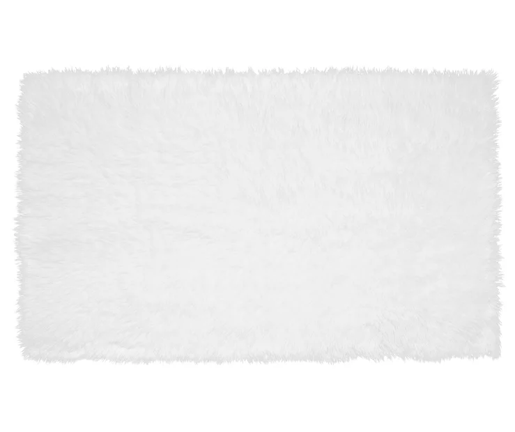 My Magic Carpet White Washable Shag Area Rug