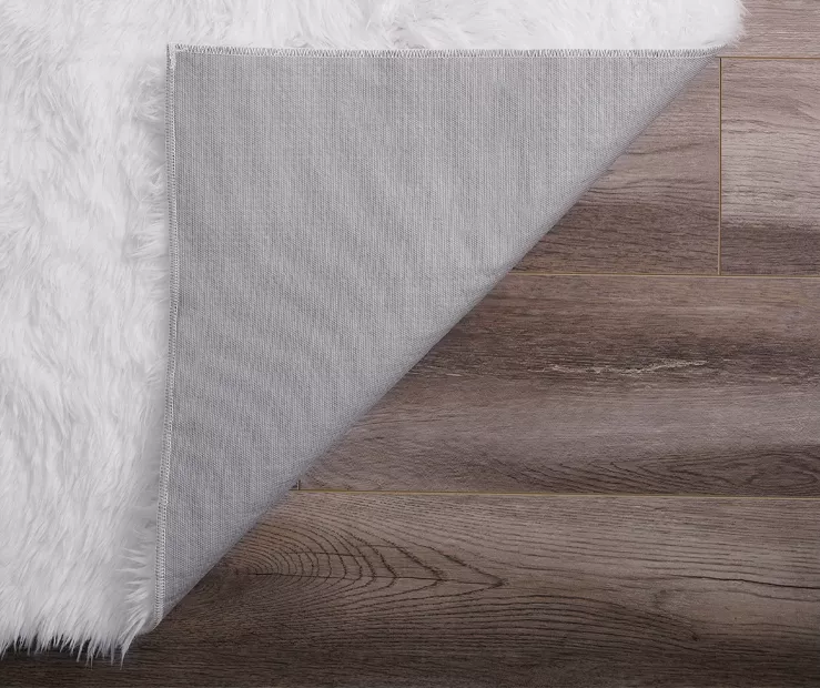 My Magic Carpet White Washable Shag Area Rug - Image 15