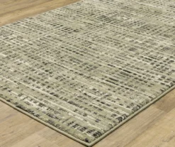 Senet Beige & Gray Abstract Crosshatch Area Rug, (6.7' X 9.2')