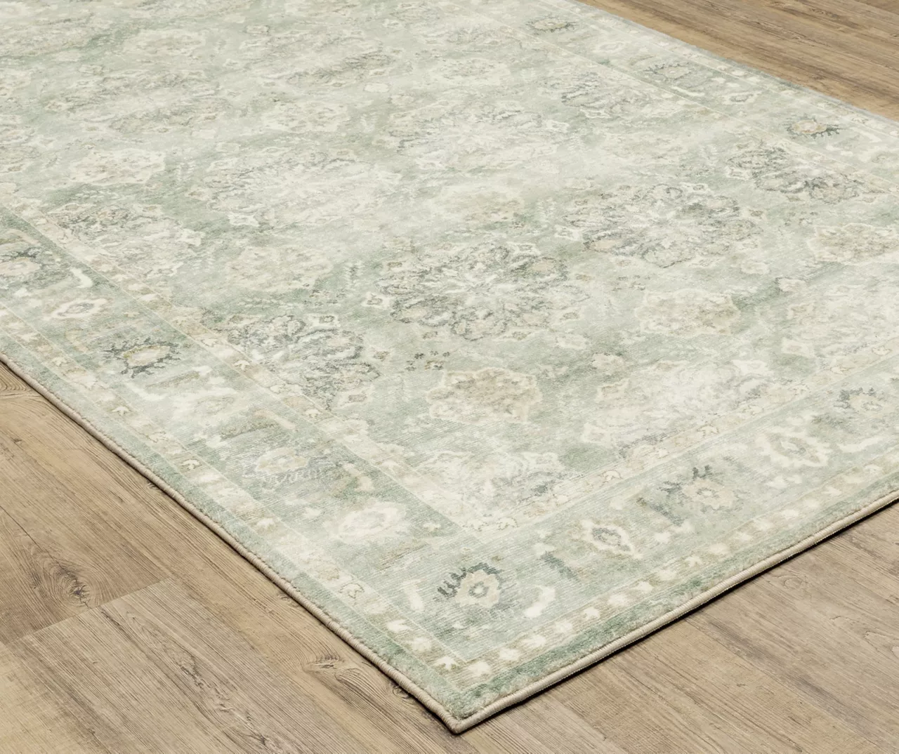 Savyille Green & Ivory Floral Medallion Area Rug, (7.5' X 10') - Image 2