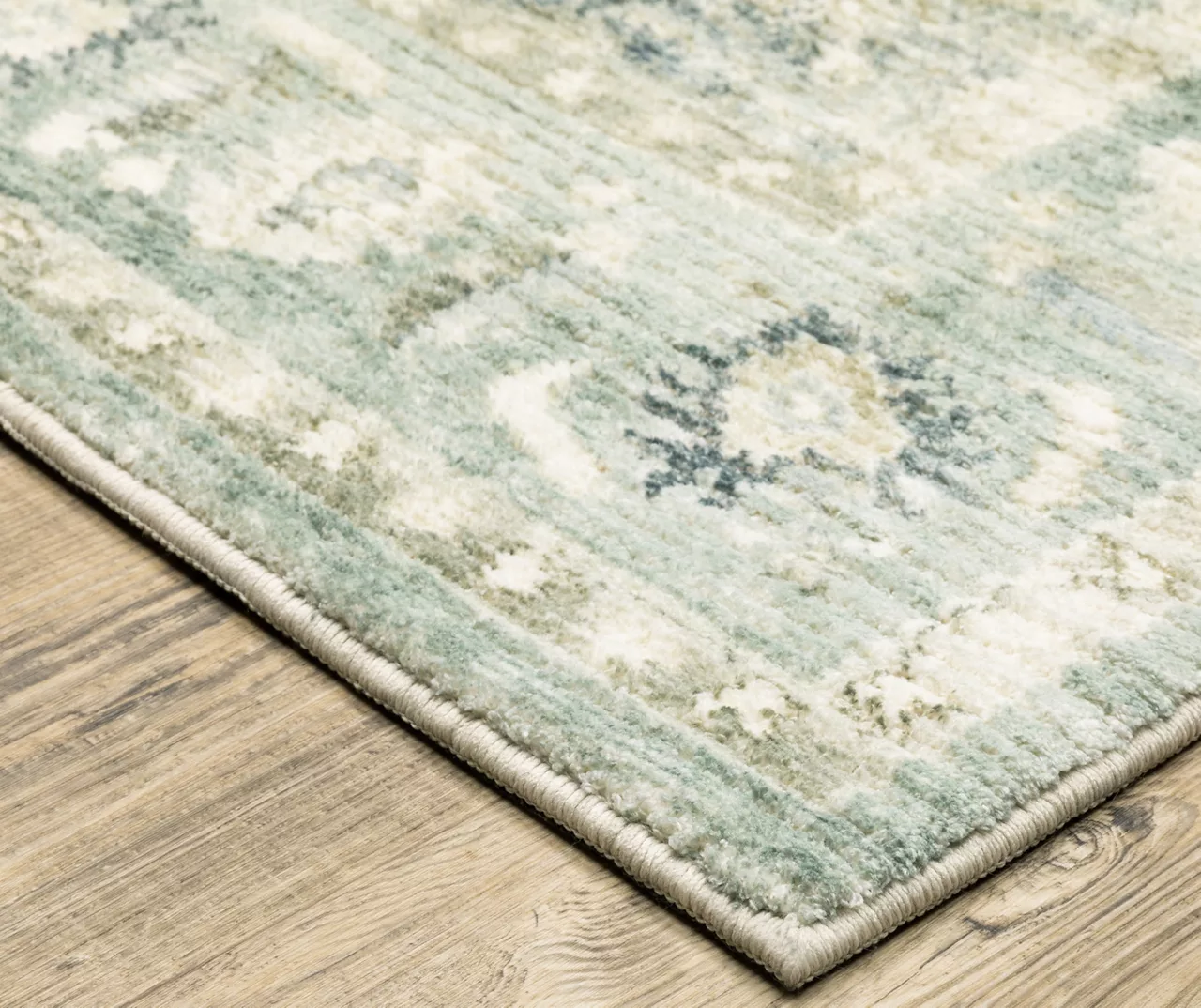 Savyille Green & Ivory Floral Medallion Area Rug, (7.5' X 10') - Image 3