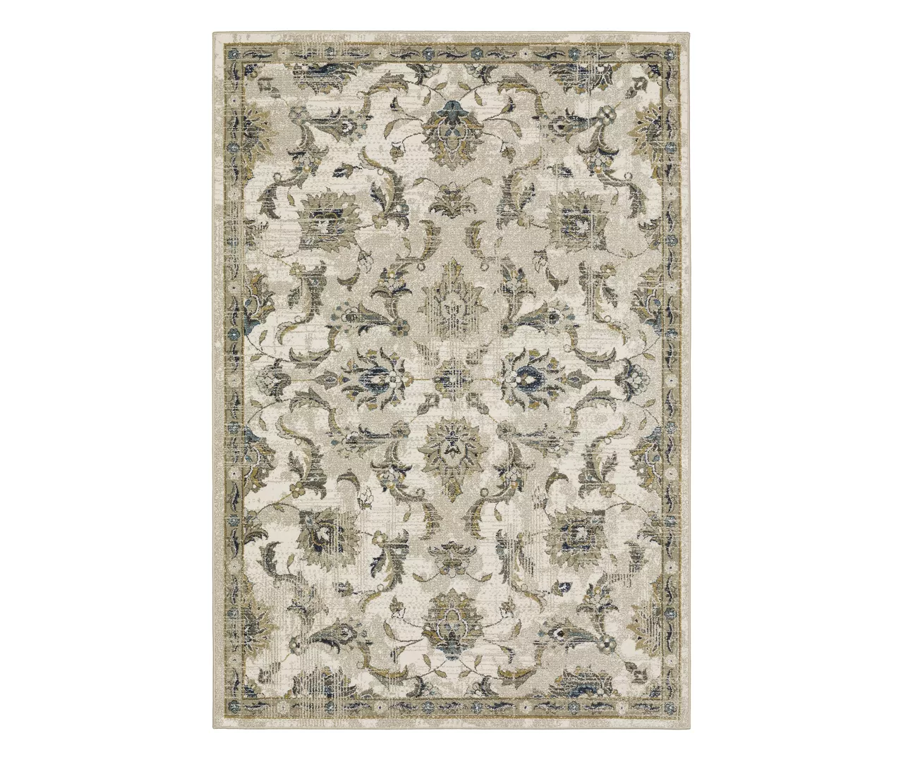 Velimire Beige & Gold Floral Area Rug - Image 3