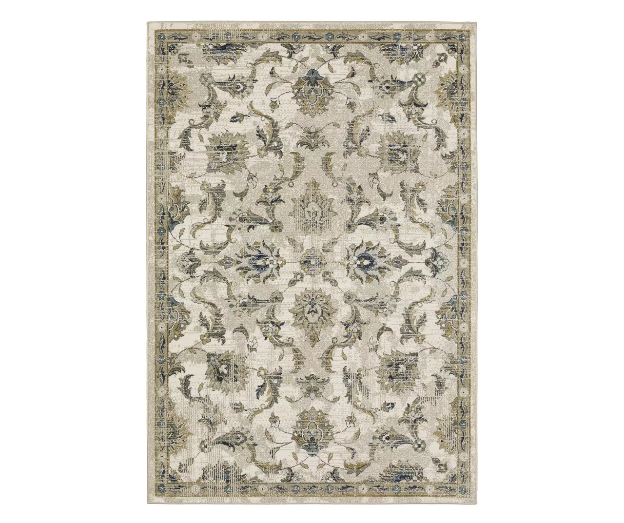 Velimire Beige & Gold Floral Area Rug - Image 2