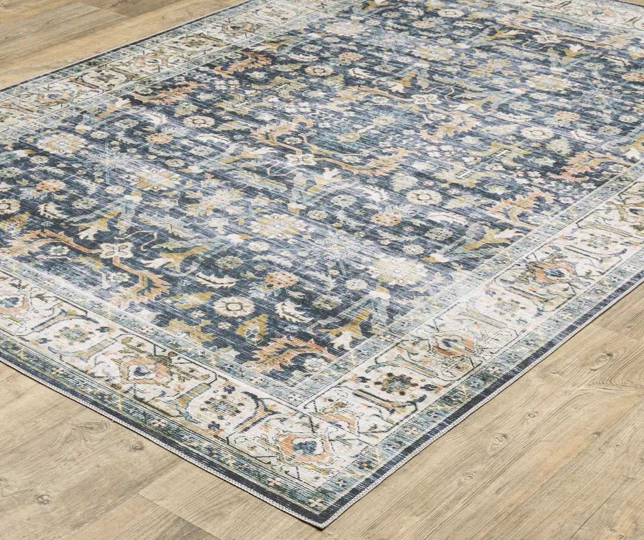 Chandler Blue & Brown Floral Area Rug - Image 11