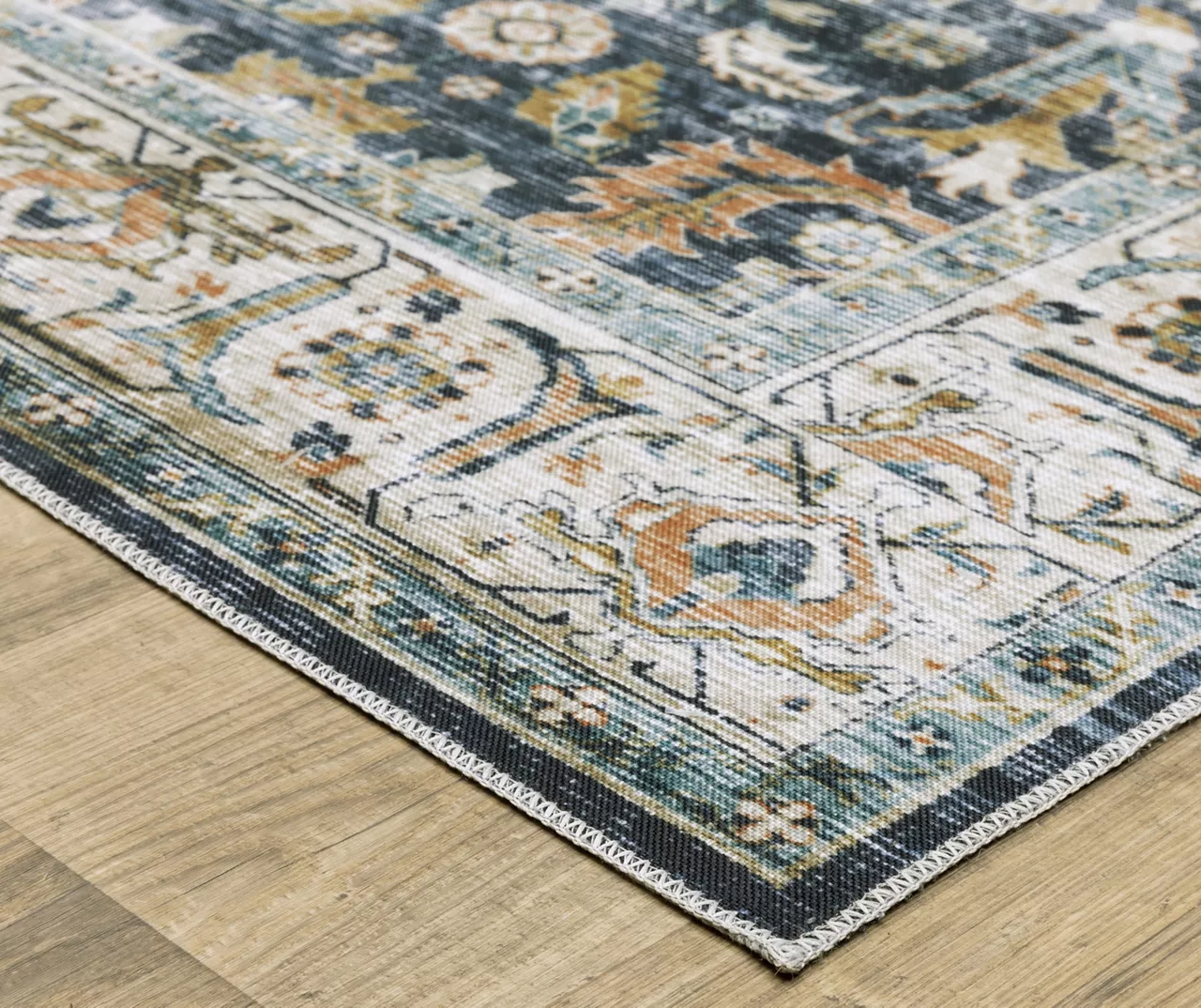 Chandler Blue & Brown Floral Area Rug - Image 12