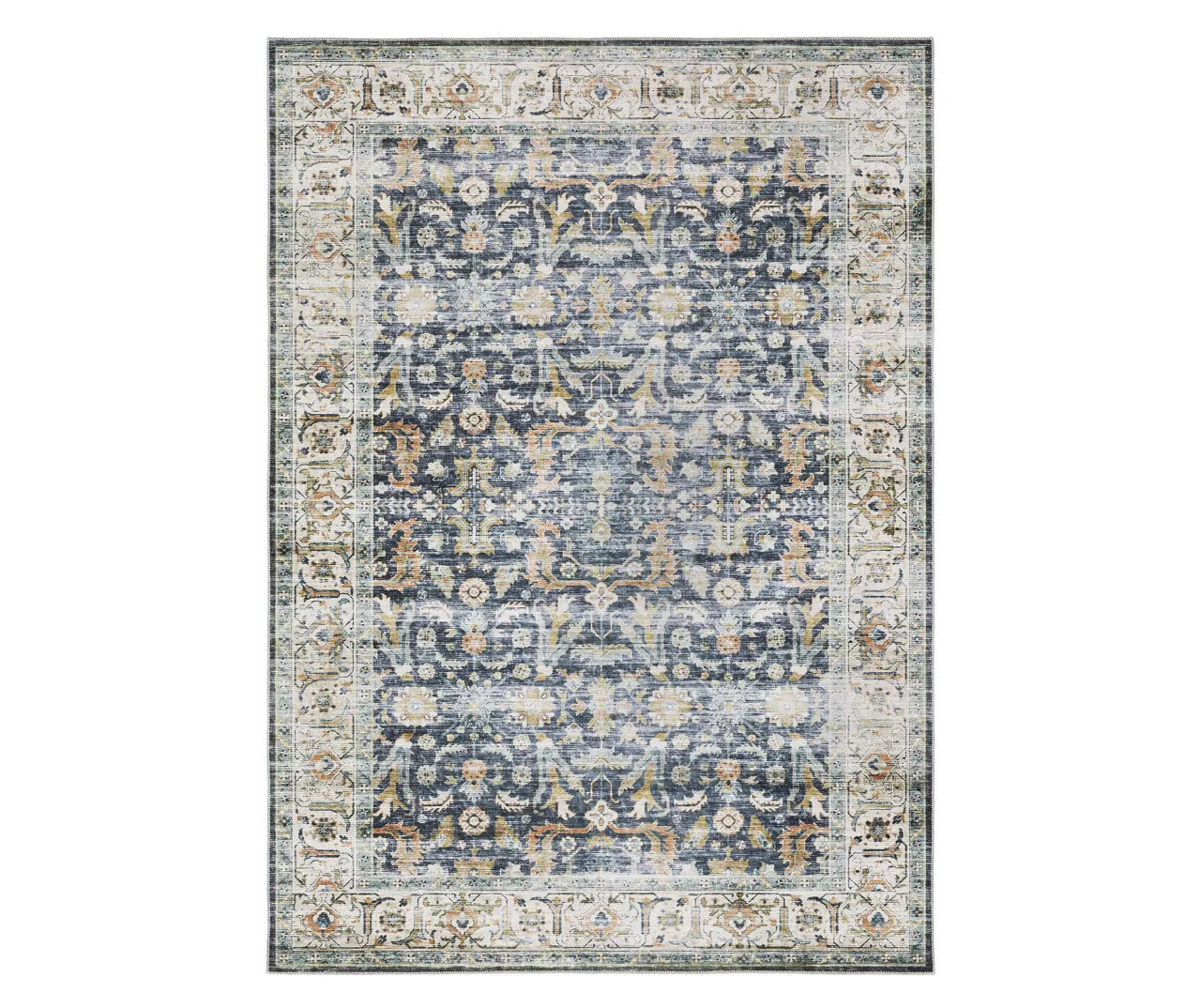 Chandler Blue & Brown Floral Area Rug - Image 3