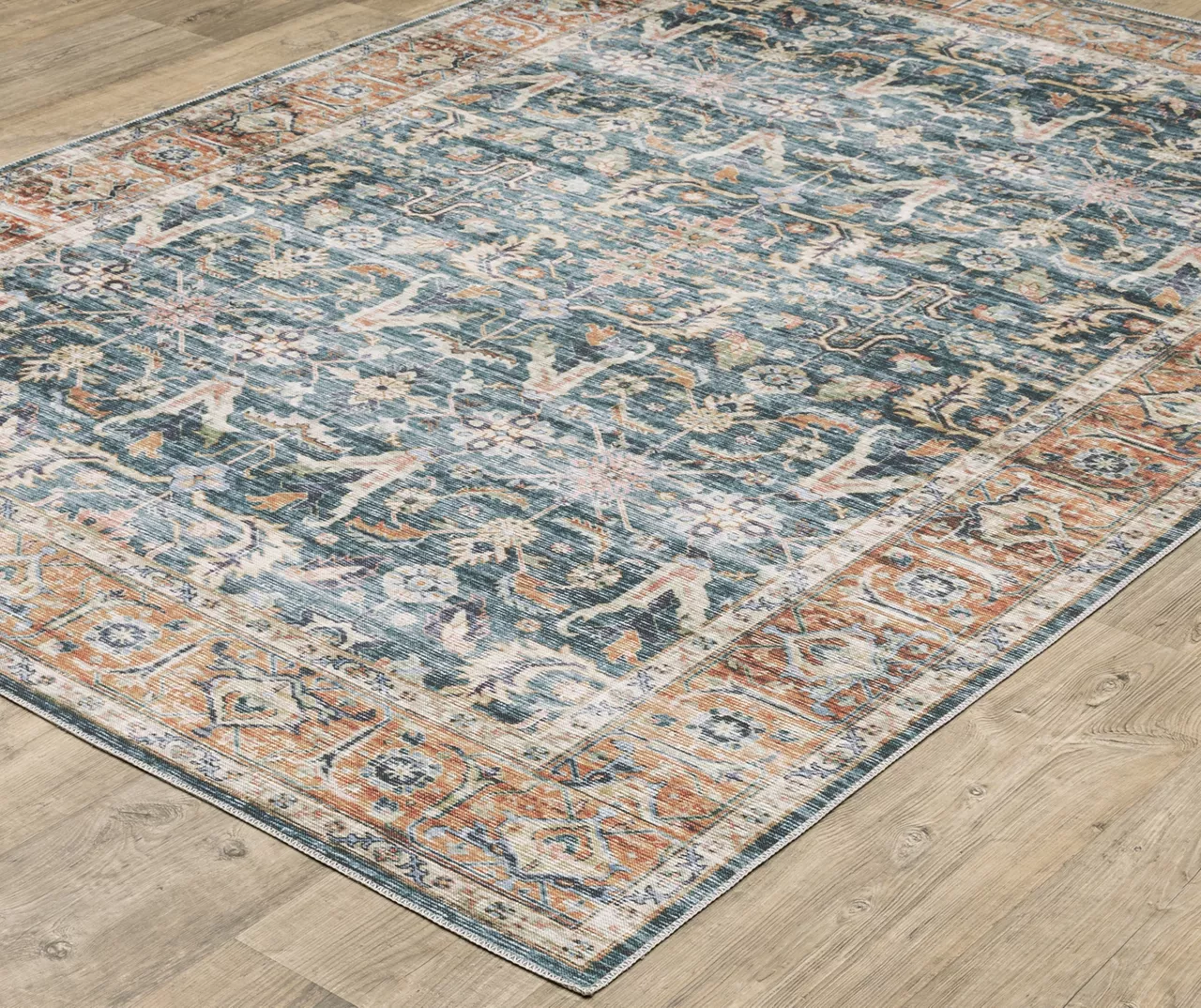 Charlotte Blue & Brown Floral Area Rug - Image 6