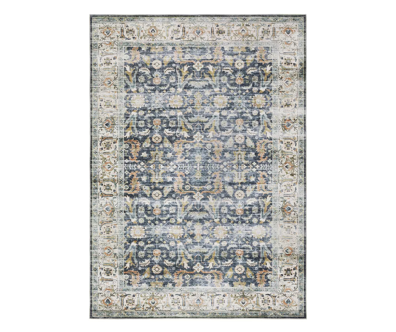 Chandler Blue & Brown Floral Area Rug
