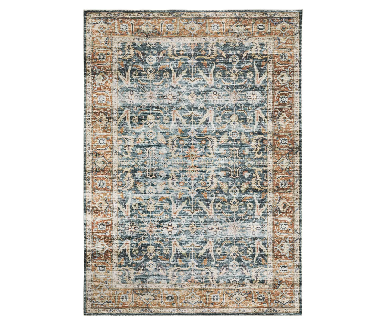 Charlotte Blue & Brown Floral Area Rug - Image 3