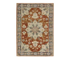 Brimson Rust & Beige Geometric Medallion Area Rug, (5.3' X 7.3')