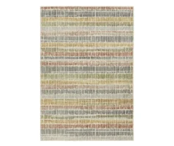 Seymour Ivory & Multi-Color Dash Stripe Area Rug, (7.1' X 10')