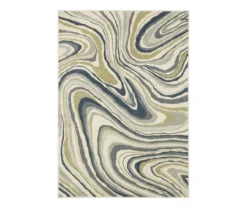 Goodman Ivory & Navy Swirl Area Rug, (7.1' X 10')