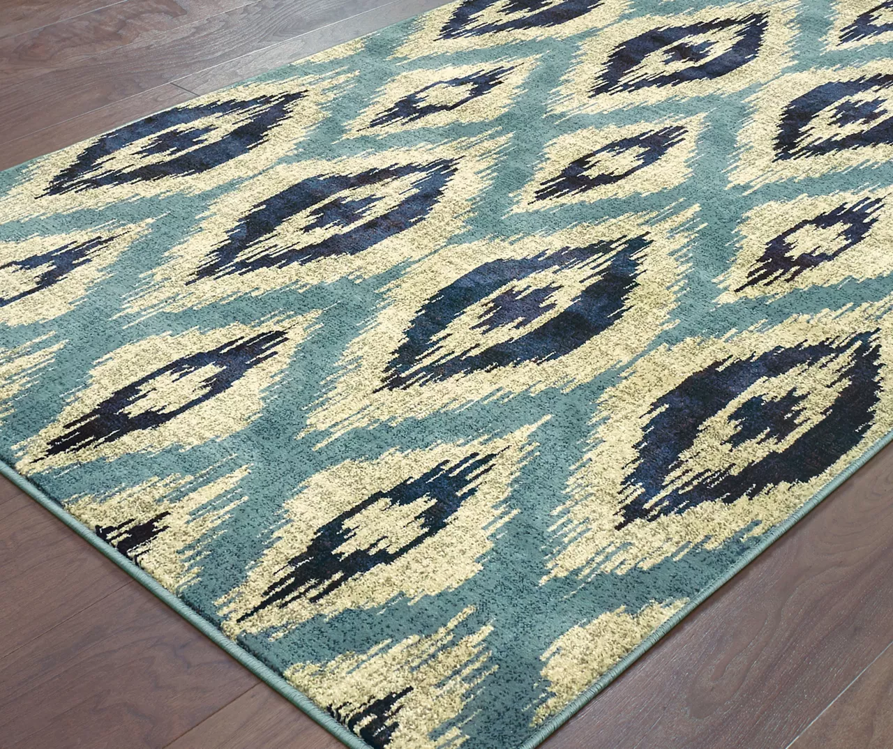Linley Blue & Gray Ikat Area Rug, (1.1' X 3') - Image 2