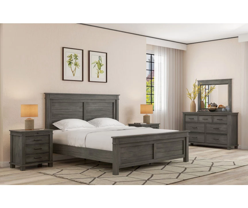 Topeka Warm Gray 3-Drawer Nightstand With USB Charging - Image 5