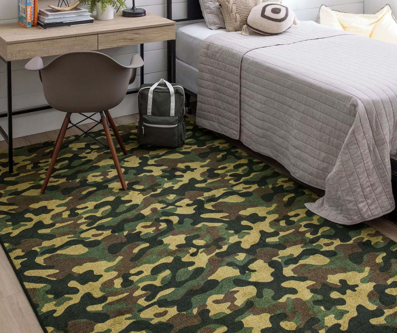 Green, Black & Brown Camouflage Area Rug, (3' 4" X 5') - Image 4
