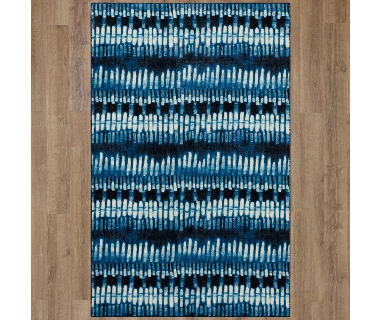 Imprint Navy & White Abstract Area Rug, (5' X 8') - Image 3