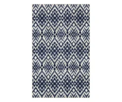 Oreille Navy & White Ikat Area Rug, (6' X 9')