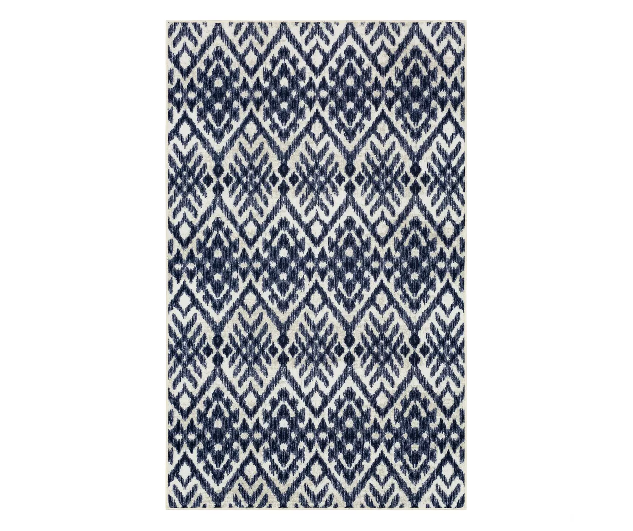 Oreille Navy & White Ikat Area Rug, (6' X 9')