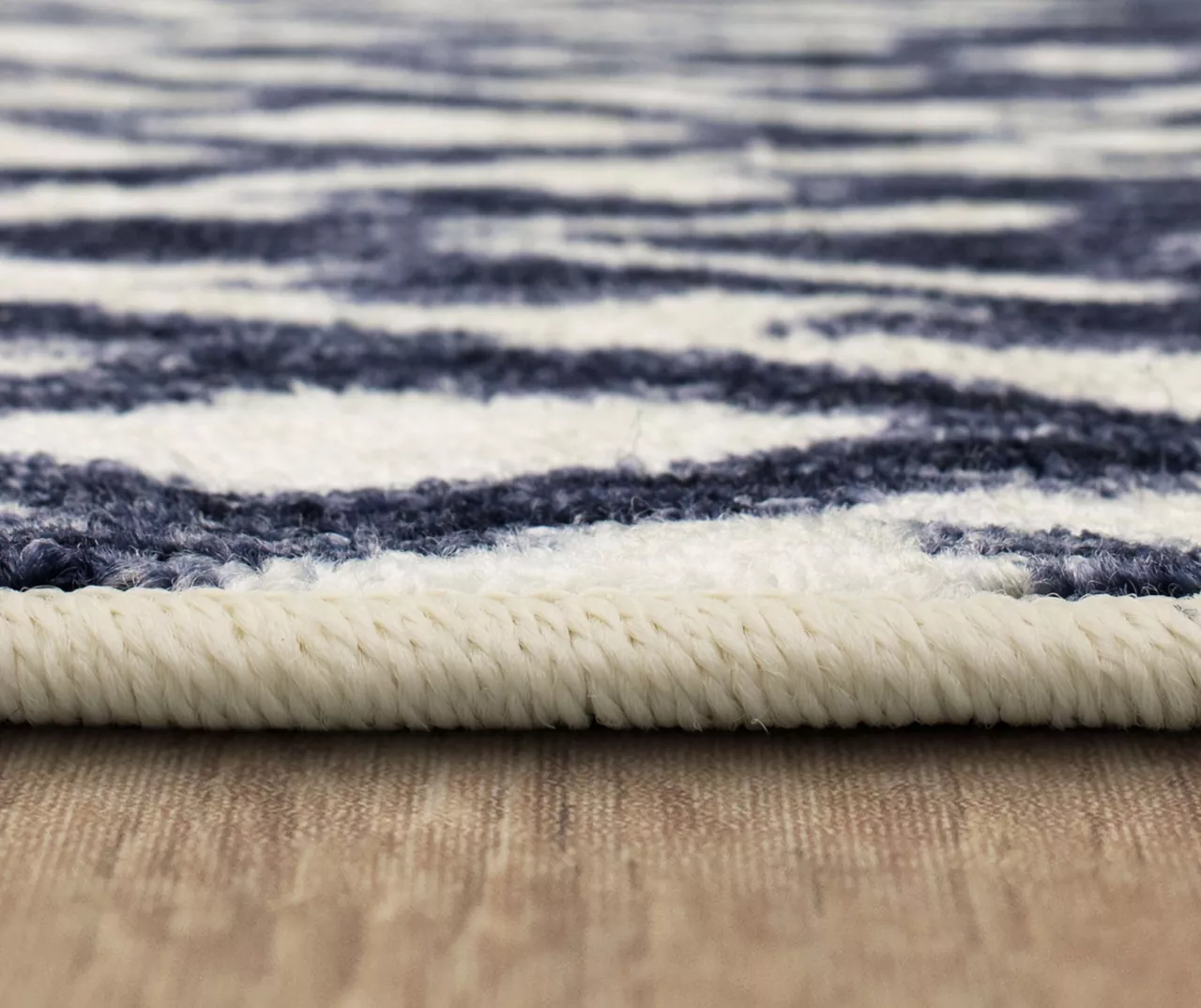 Oreille Navy & White Ikat Area Rug, (6' X 9') - Image 5