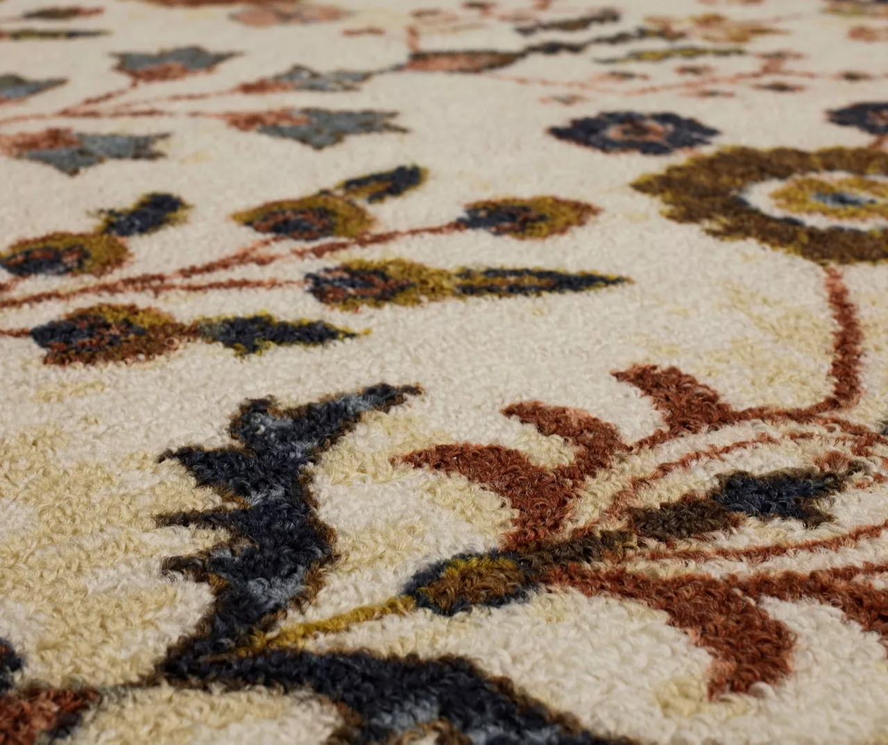 Muskberry Cream & Brown Floral Area Rug, (5' X 8') - Image 5