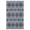 Oreille Navy & White Ikat Area Rug, (5' X 8')