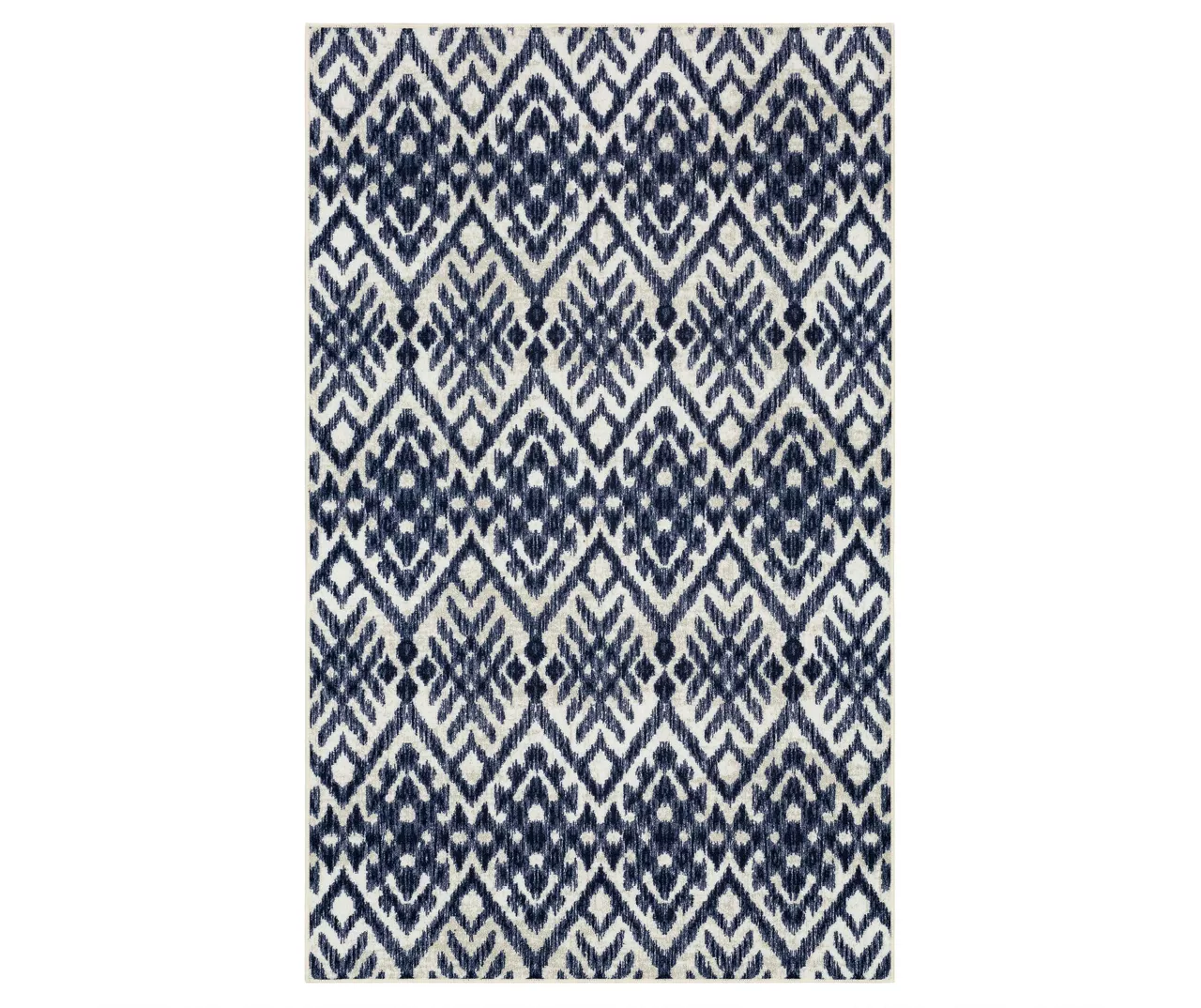 Oreille Navy & White Ikat Area Rug, (5' X 8')
