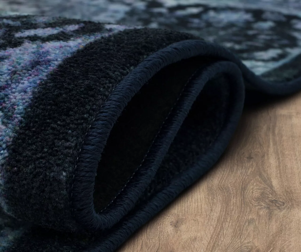 Joliet Black & Blue Mandala Area Rug, (5' X 8') - Image 9