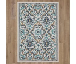 Coastal Desire Blue & Brown Ornamental Outdoor Area Rug, (8' X 10')