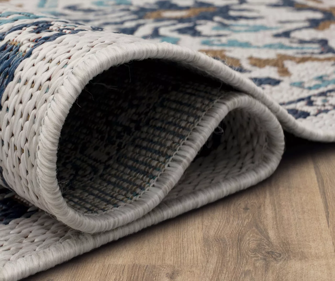 Coastal Desire Blue & Brown Ornamental Outdoor Area Rug, (8' X 10') - Image 6