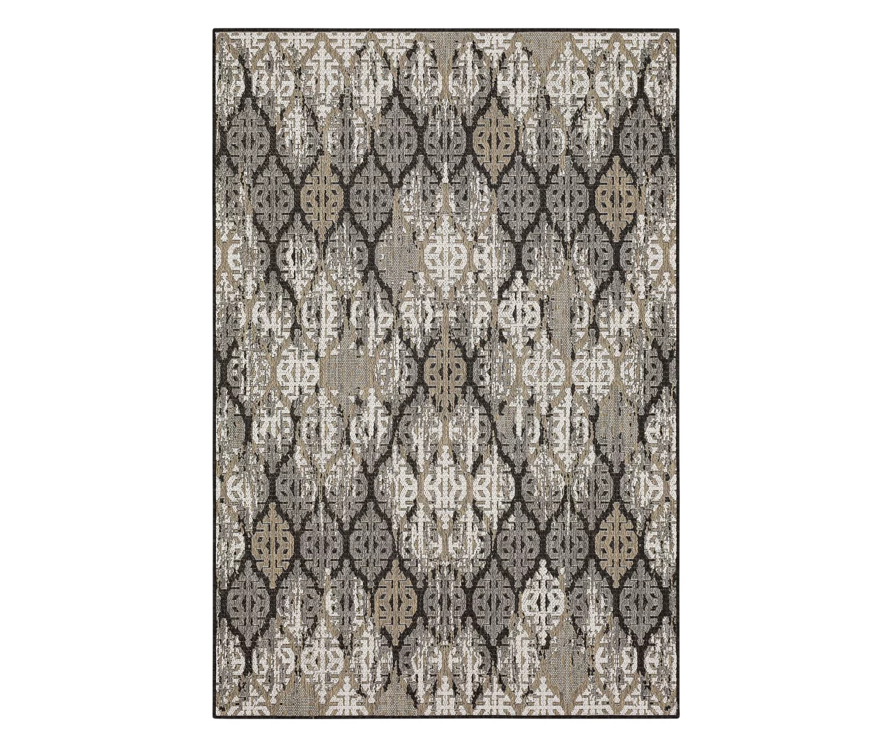 Paradise Grove Dark Gray & Tan Arabesque Outdoor Area Rug, (8' X 10')