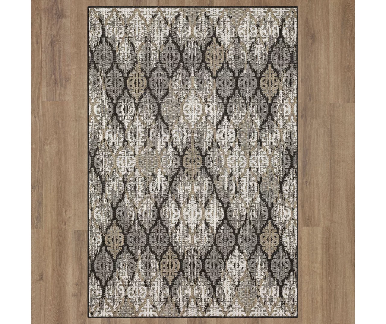 Paradise Grove Dark Gray & Tan Arabesque Outdoor Area Rug, (8' X 10') - Image 3