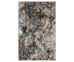 Graphite & Multi-Color Layered Marble Area Rug, (4' X 6')