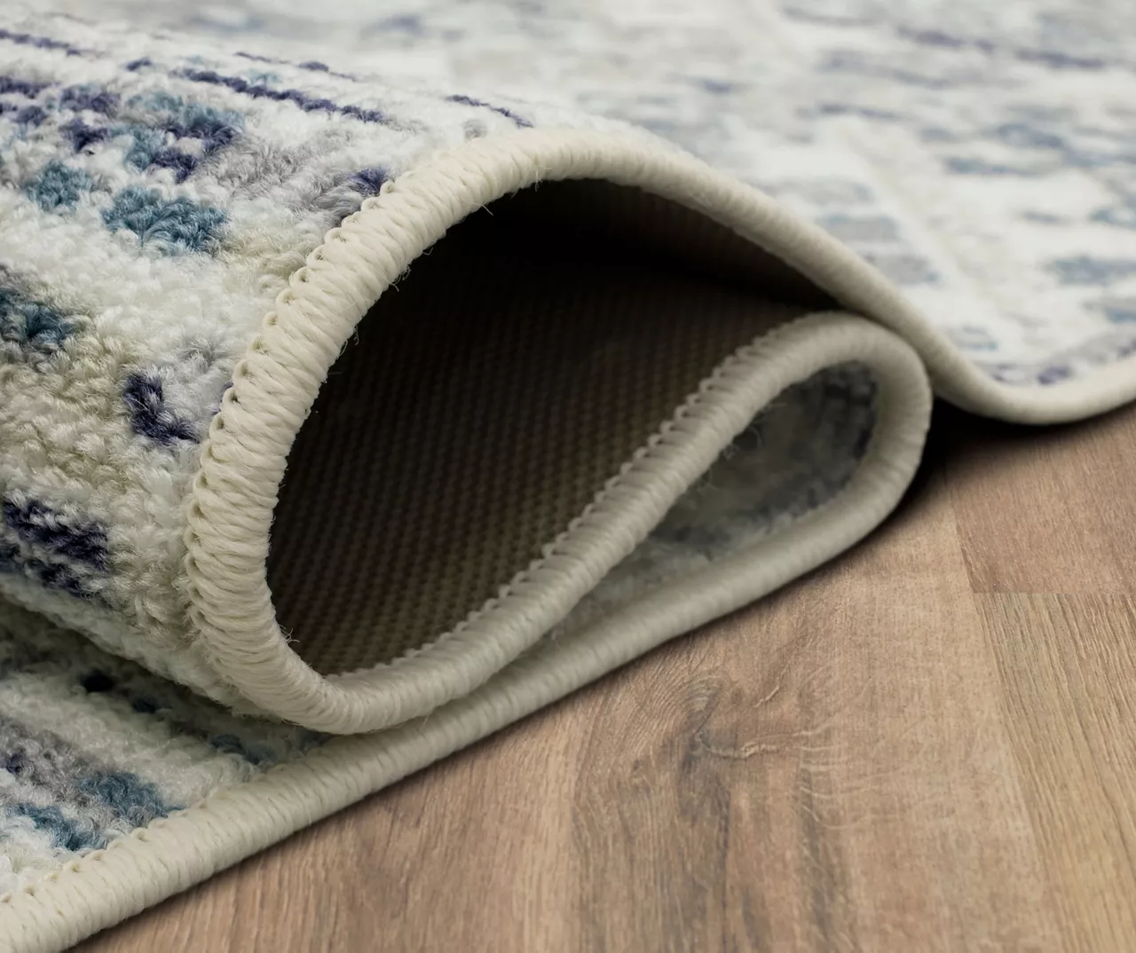 Pallas White & Blue Geo Ornamental Area Rug, (5' X 8') - Image 9