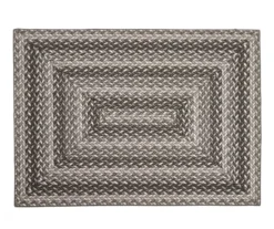 Gray & White Braid-Look Accent Rug, (48" X 66")