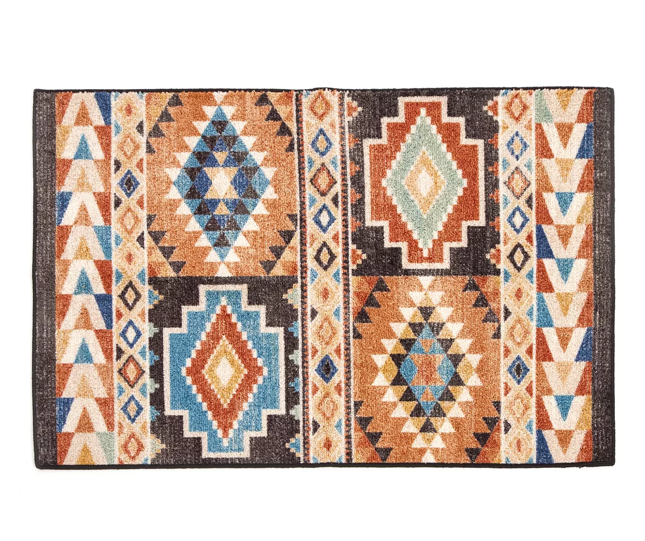Broyhill Orange & Brown Geometric Accent Rug - Image 3