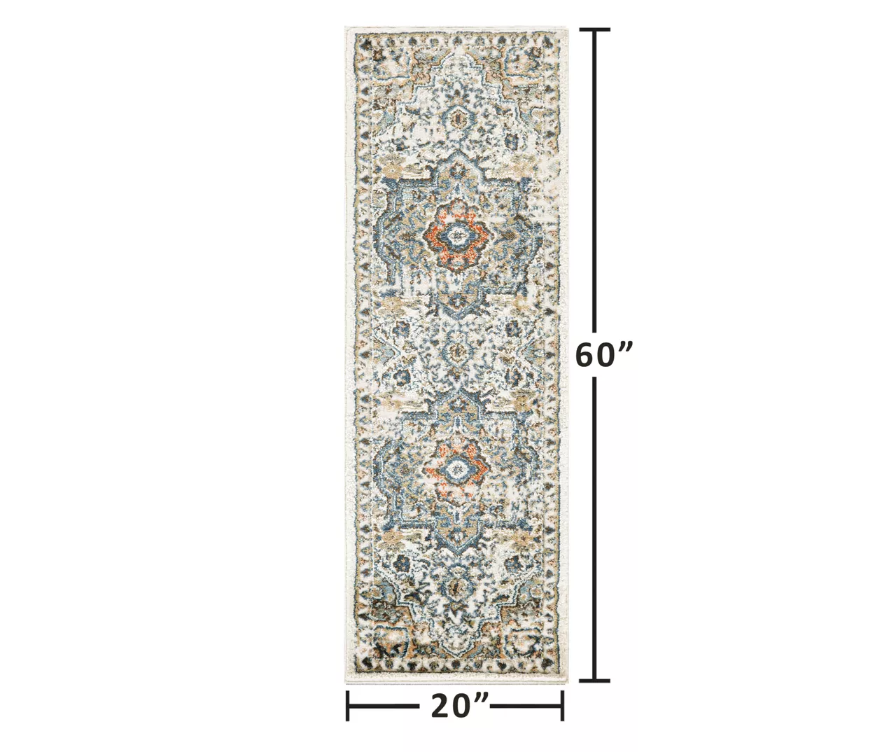 Gray & Blue Medallion Area Rug & Runner Set - Image 11